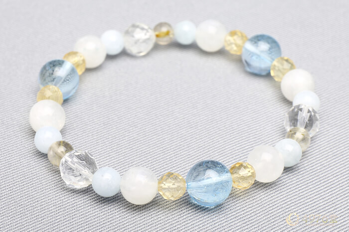 ブルートパーズ・シトリン・ブルームーンストーン ブレスレット
