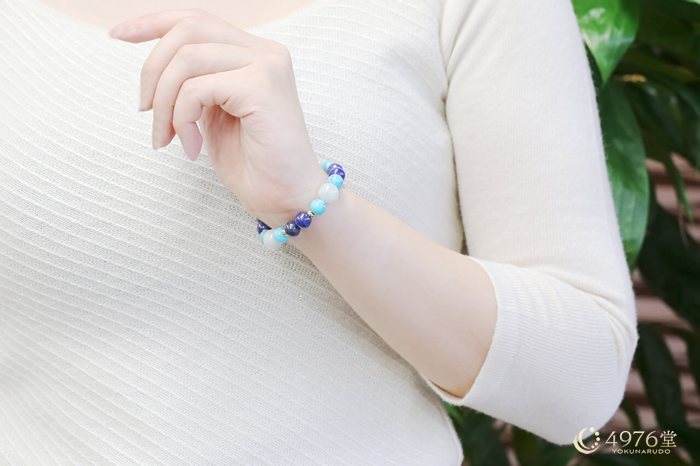 blue.ks】ルビー翡翠のゴムブレスレット blue.ks様専用】ルビー翡翠の