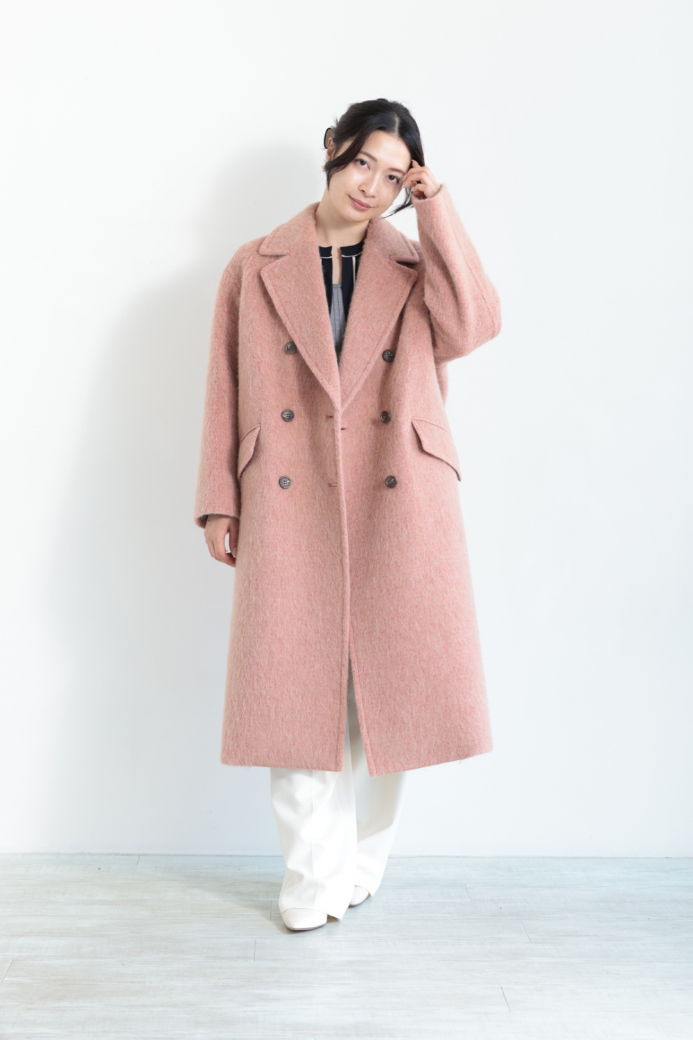 Ballsey(ボールジィ) ウールアルパカシャギー ダブルブレストコート