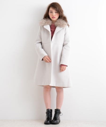 ファー衿ウエスト切替コート/MAJESTIC LEGON(マジェスティックレゴン