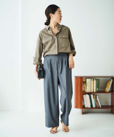 サイドベルトタックワイドパンツ/le.coeur blanc(ルクールブラン