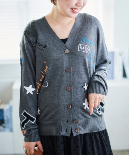 TORRAZZO DONNAエンブロイダリーニットカーデ/le.coeur blanc(ルクール