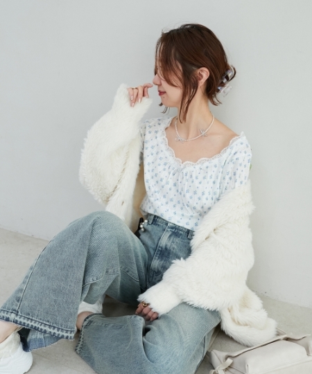 フワフワシャギーミディカーディガン/MAJESTIC LEGON(マジェスティック