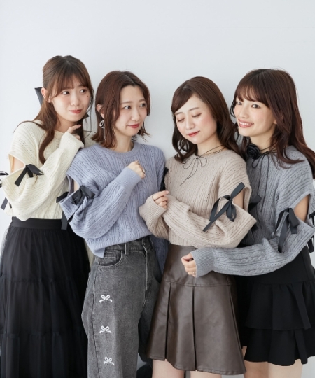 ロマンティックケーブル肩あきニット/MAJESTIC LEGON(マジェスティック