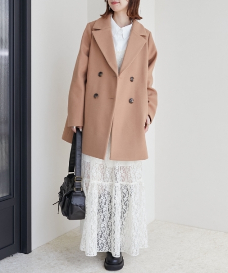 ダブルブレストハーフコート/MAJESTIC LEGON(マジェスティックレゴン