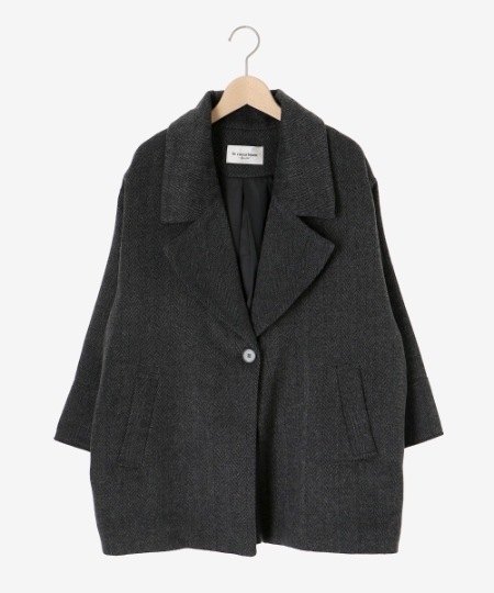 WEB限定アイテム》ヘリンボーンミドルコート/le.coeur blanc(ルクール