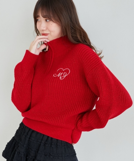 キラキラハーフジップニット/MAJESTIC LEGON(マジェスティックレゴン