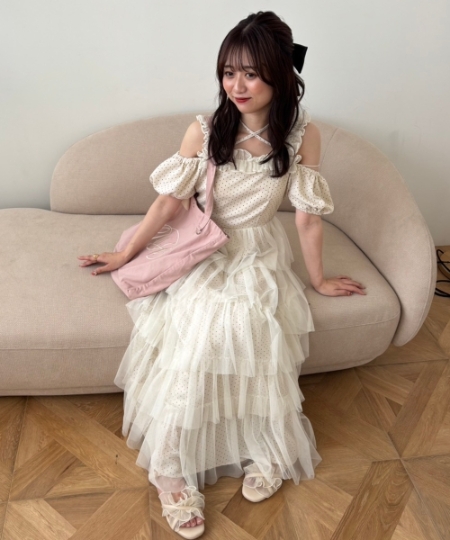 スイートチュールティアードワンピース/MAJESTIC LEGON