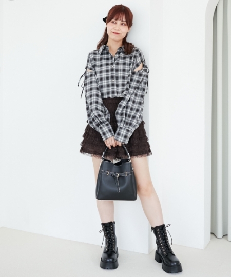 オープンショルダーショートシャツ/MAJESTIC LEGON(マジェスティック