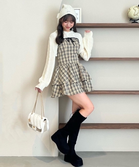 フードボレロ×ミニキャミワンピセット/MAJESTIC LEGON