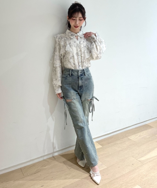 チュールリボンパンプス/MAJESTIC LEGON(マジェスティックレゴン