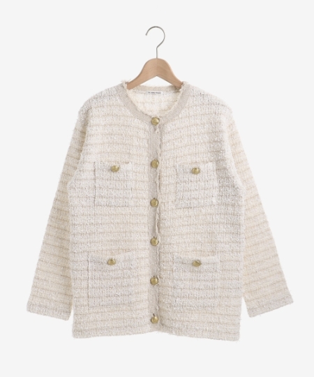 ミックスヤーンツイードニットジャケット/le.coeur blanc(ルクール