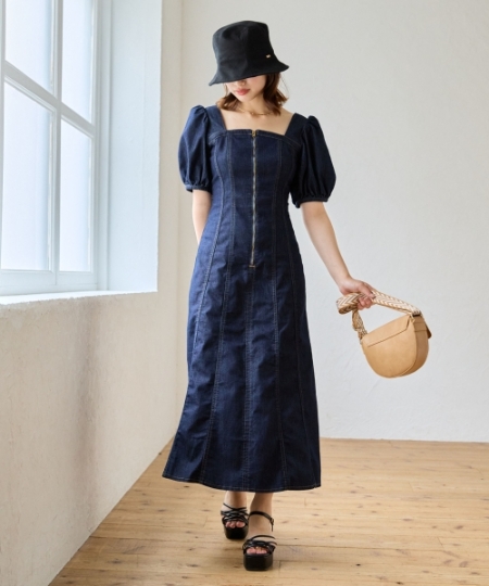 フロントジップデニムワンピース/MAJESTIC LEGON(マジェスティック