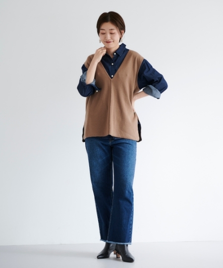 パールボタンデニムシャツ/le.coeur blanc(ルクールブラン)｜ルクール