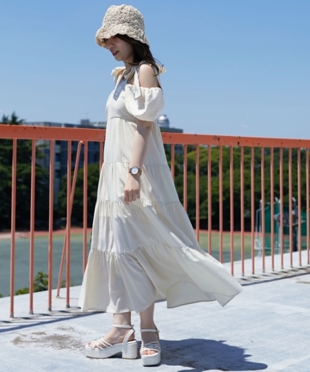 2way肩リボンティアードワンピース/MAJESTIC LEGON(マジェスティック