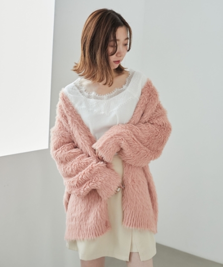 フワフワシャギーミディカーディガン/MAJESTIC LEGON(マジェスティック