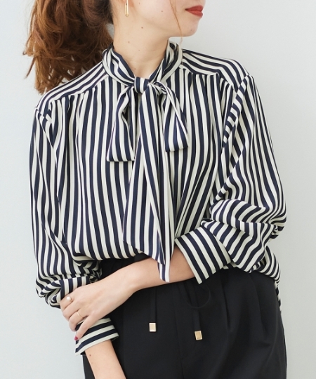 ストライプボウタイブラウス/le.coeur blanc(ルクールブラン