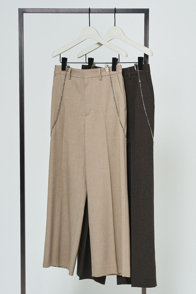 km NOBLE ワイドチノクロスストレートパンツ Noble ワイドチノクロス