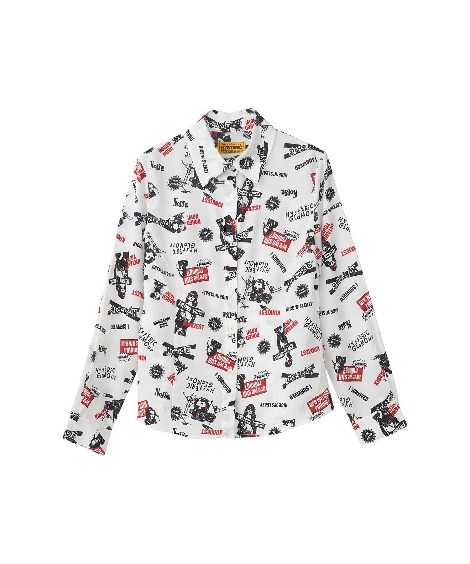 ROCK HAPPENING柄 コンパクトシャツ|HYSTERIC GLAMOUR WOMEN