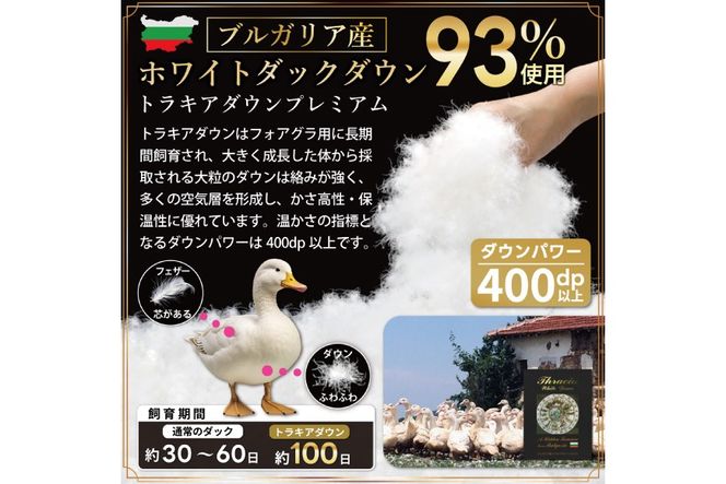 春夏用】洗える！ 羽毛布団 ダウンケット ダブル ホワイトダック93