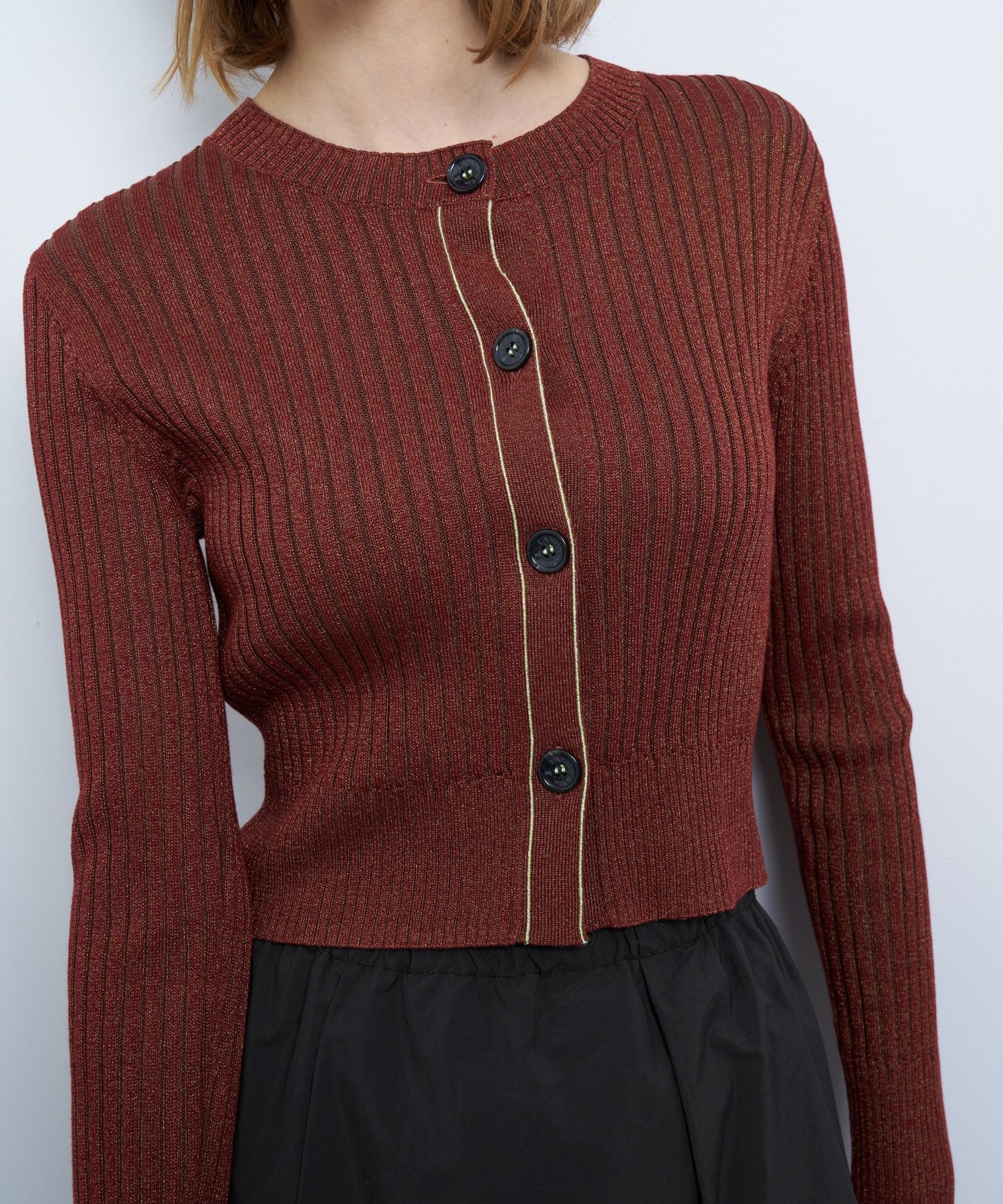 カラーステッチワイドリブカーディガン|LANVIN en Bleu | LANVIN en