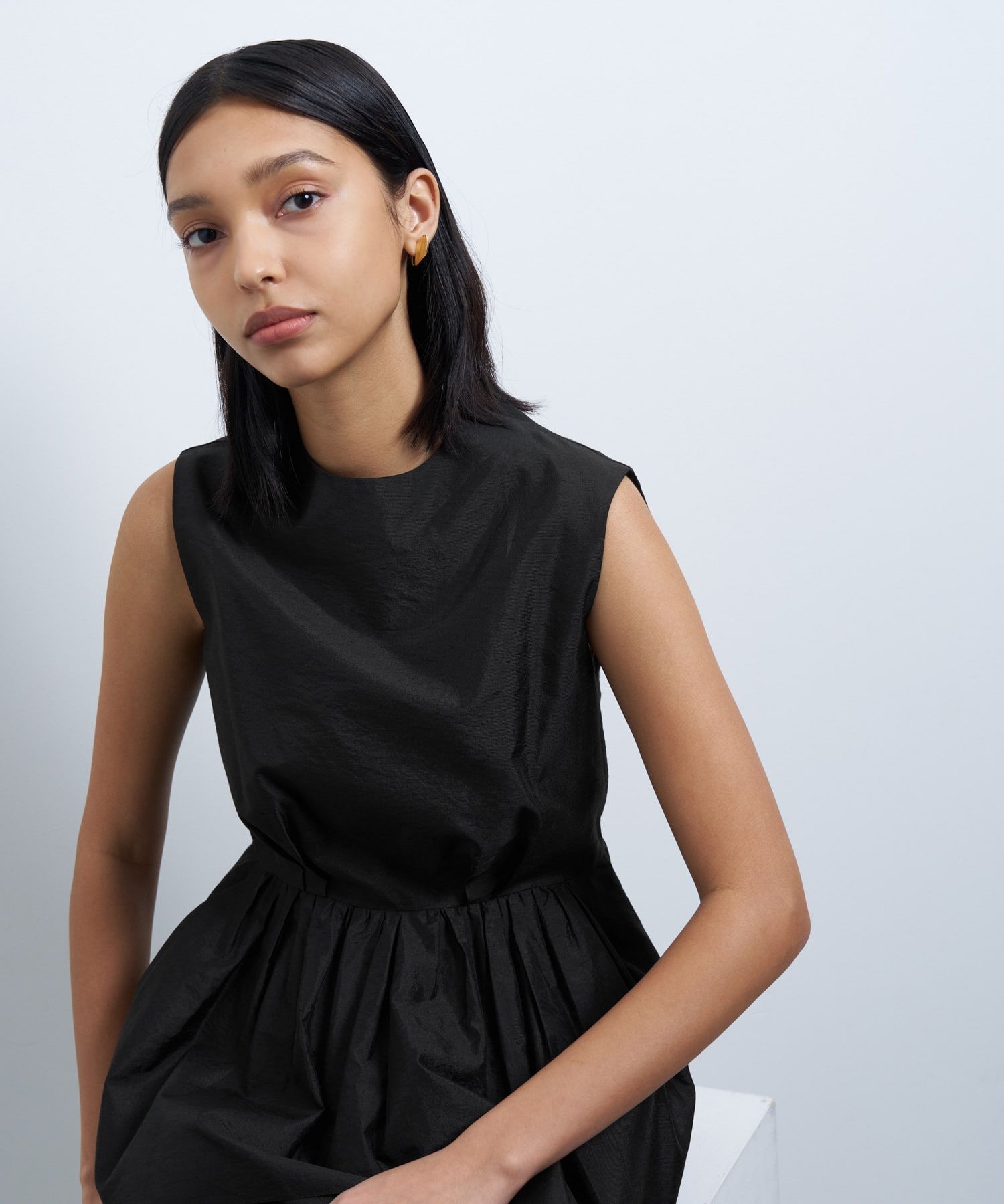 シャンタンタフタペプラムブラウス|LANVIN en Bleu | LANVIN en Bleu