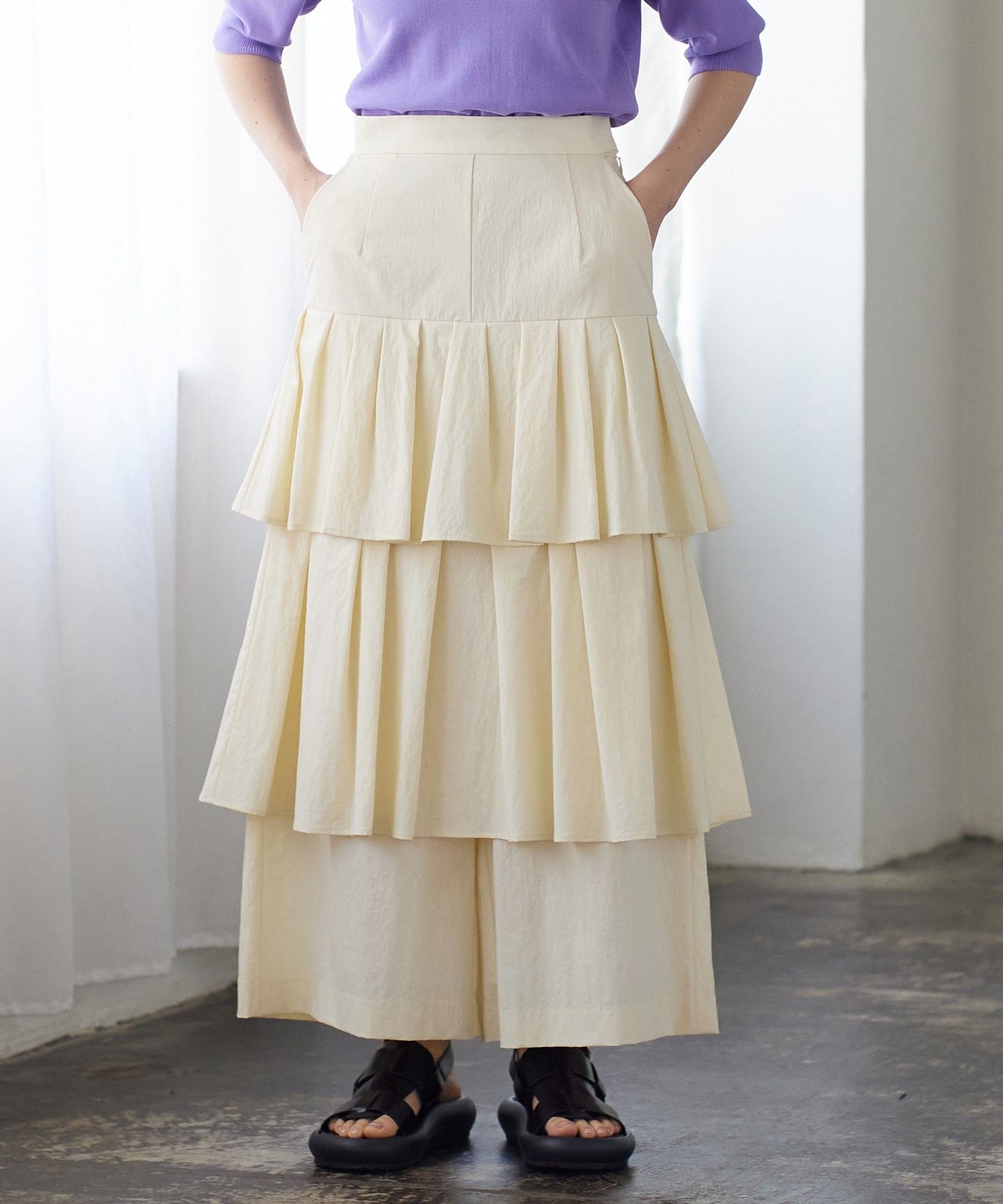 ティアードキュロットパンツ|LANVIN en Bleu | LANVIN en Bleu