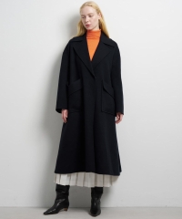 SUPER140 ウールリバーフレアコート|LANVIN en Bleu | LANVIN en Bleu