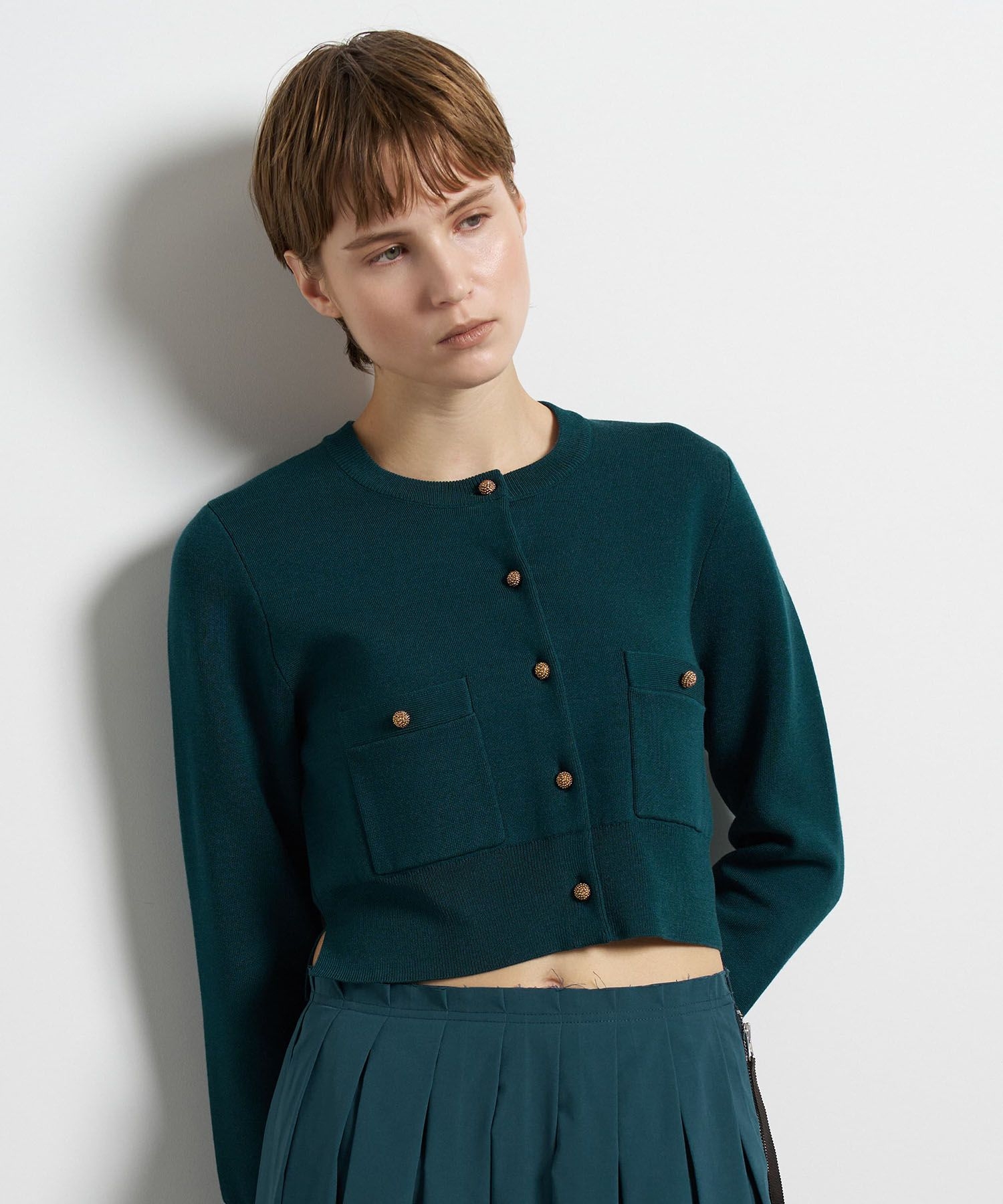 ダブルフェイスショートカーディガン|LANVIN en Bleu | LANVIN en Bleu