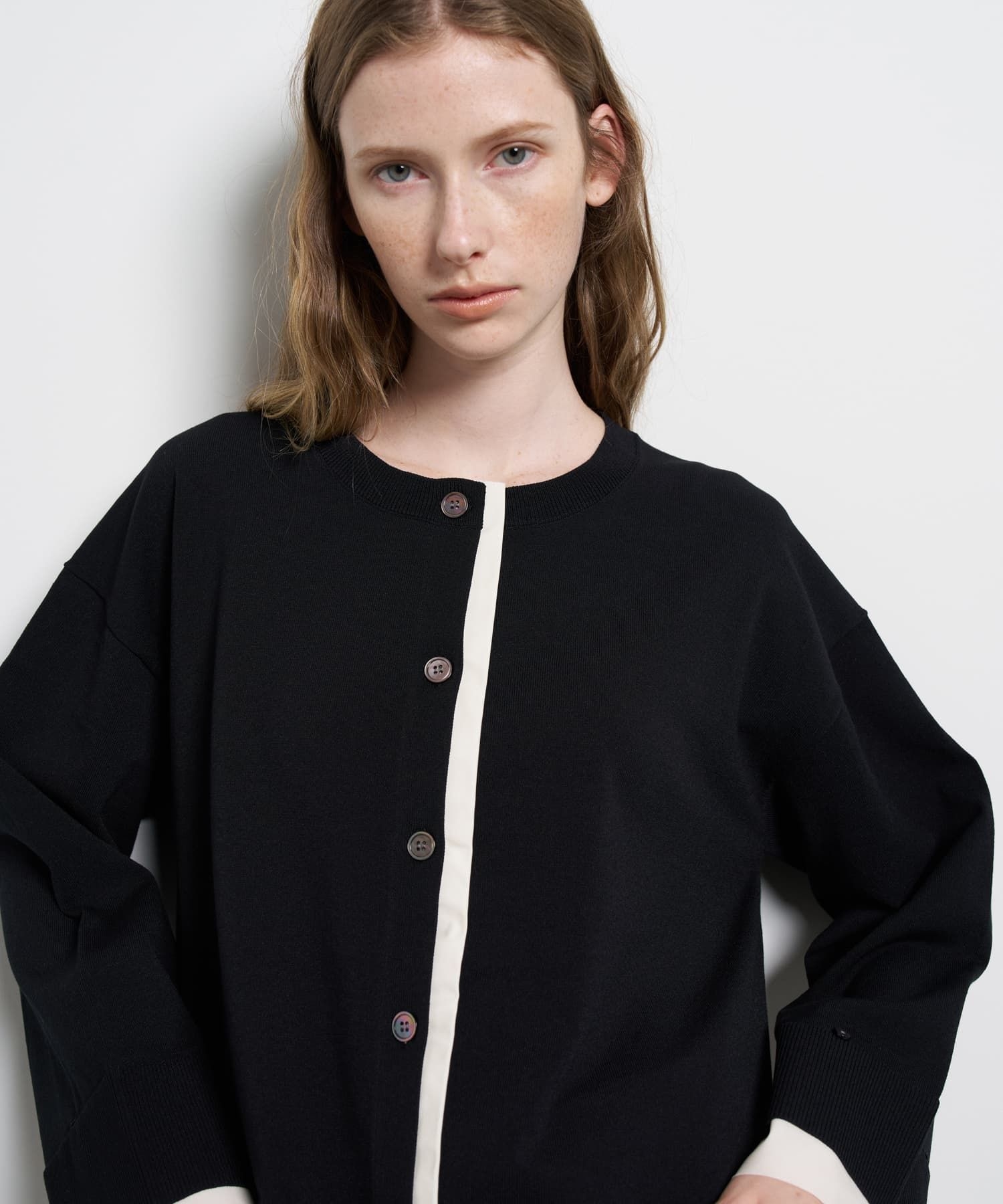 シャツトリムニットコンビカーディガン|LANVIN en Bleu | LANVIN en