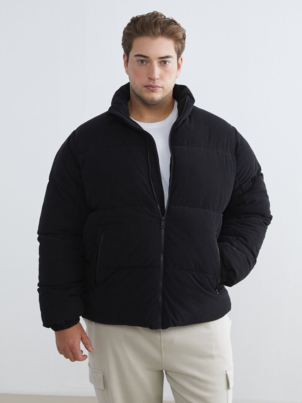 XSIDE Standart Kalıp Dik Yaka Kadife Erkek Şişme Mont - W5CN16Z8