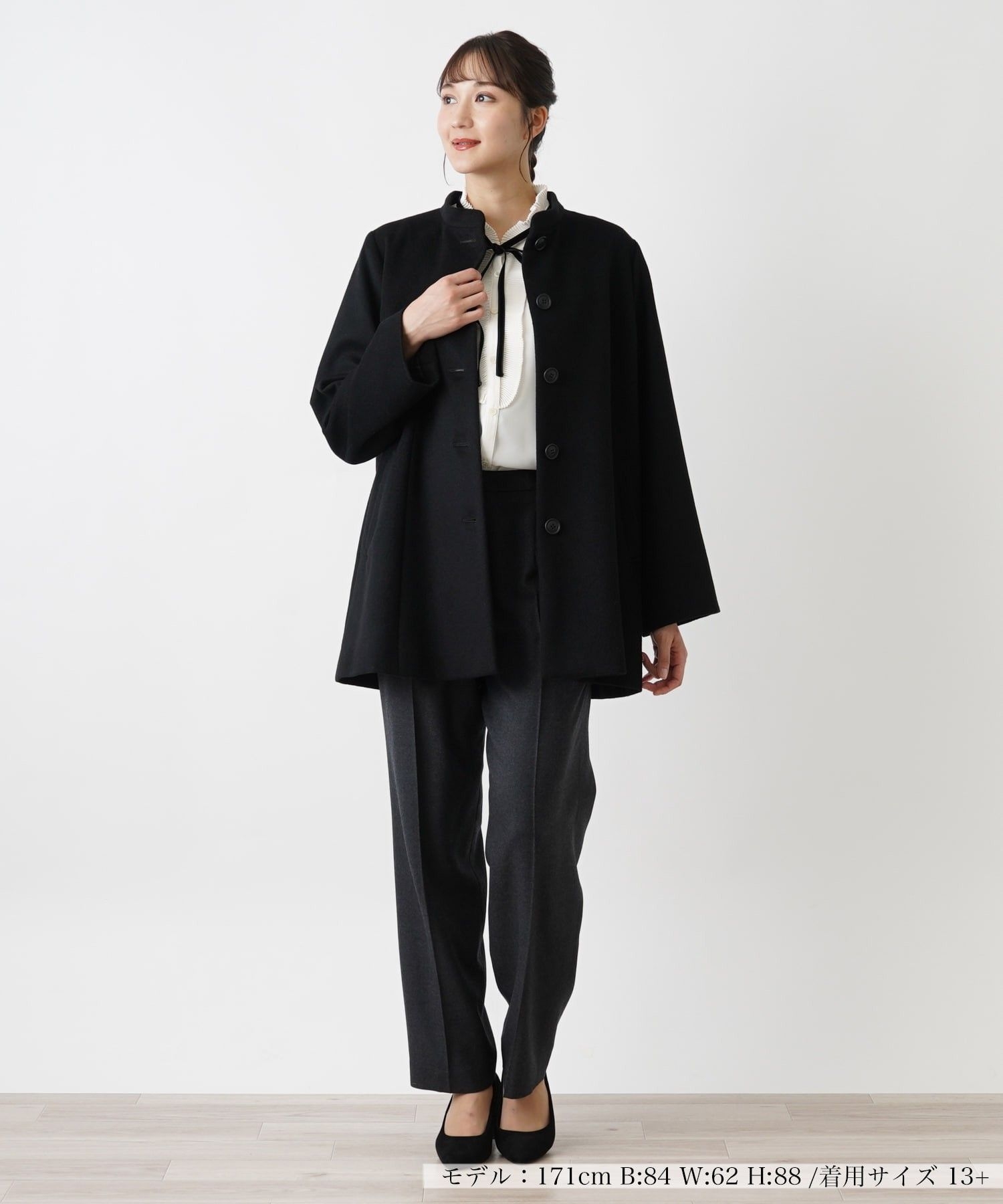 カシミヤスタンドカラーコート【深喜毛織 】|レリアン プラスハウス