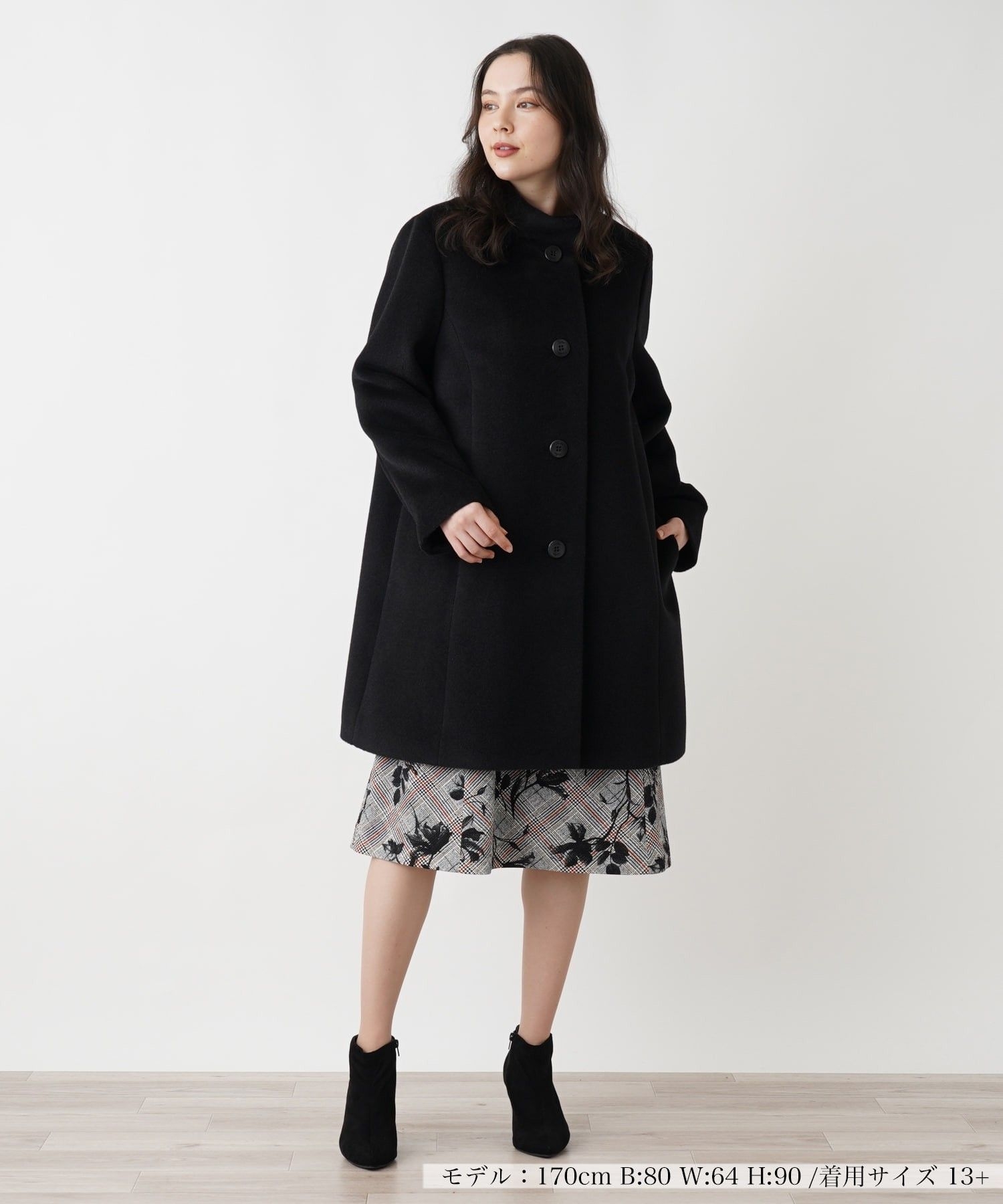 アルパカ混スタンドカラーコート|レリアン プラスハウス | レリアン