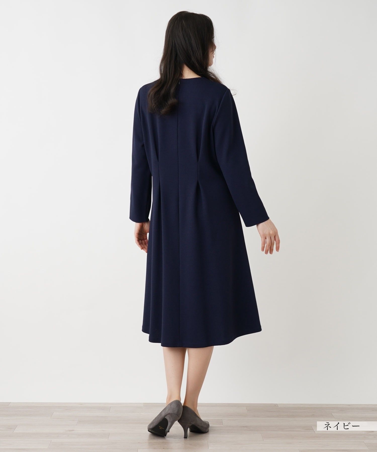 プリーツフレアワンピース【Leilian WHITE LABEL】|レリアン プラス