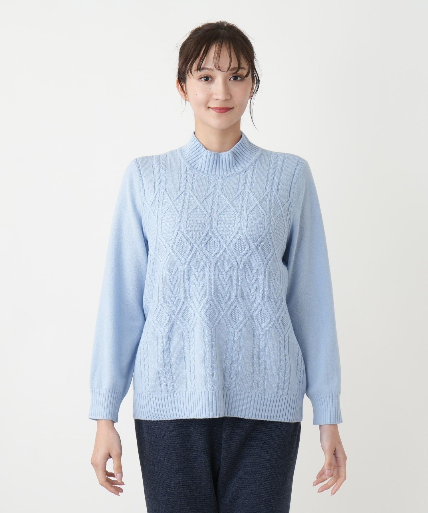 カシミヤハイネックニット【Leilian WHITE LABEL】|レリアン プラス