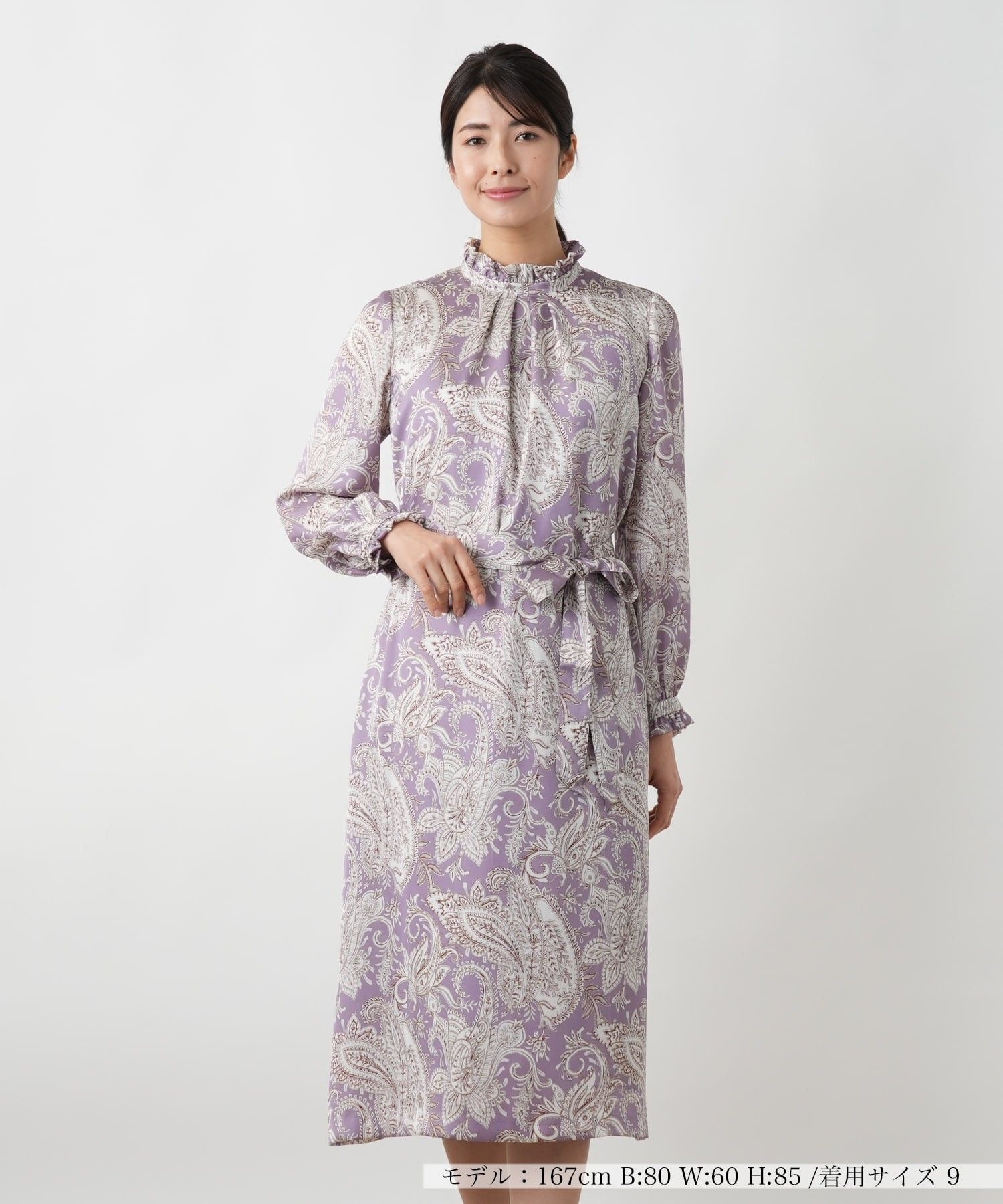 ペイズリー柄フリルワンピース|レリアン | レリアン公式オンラインストア