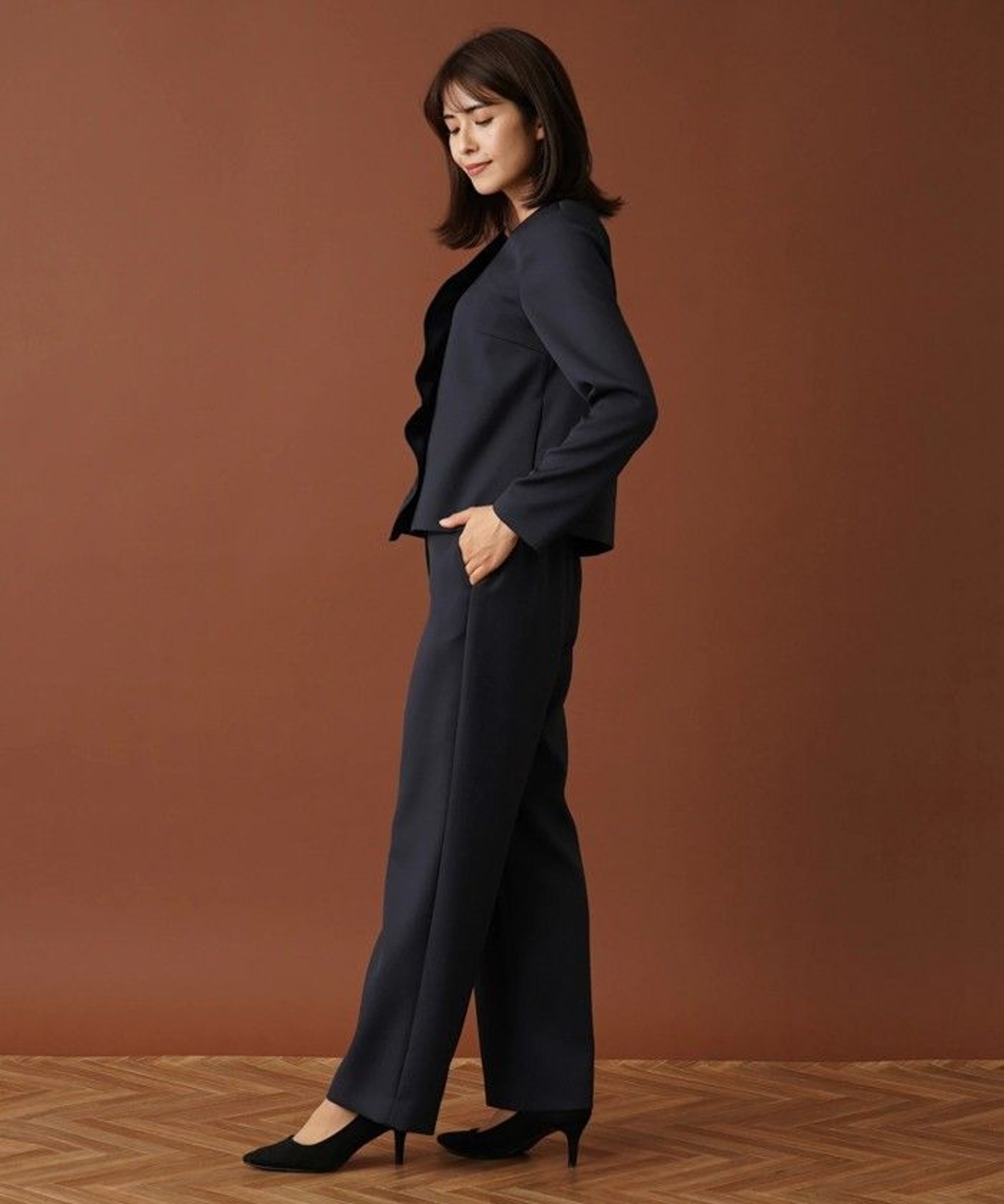 フリルノーカラージャケット|レリアン | レリアン公式オンラインストア