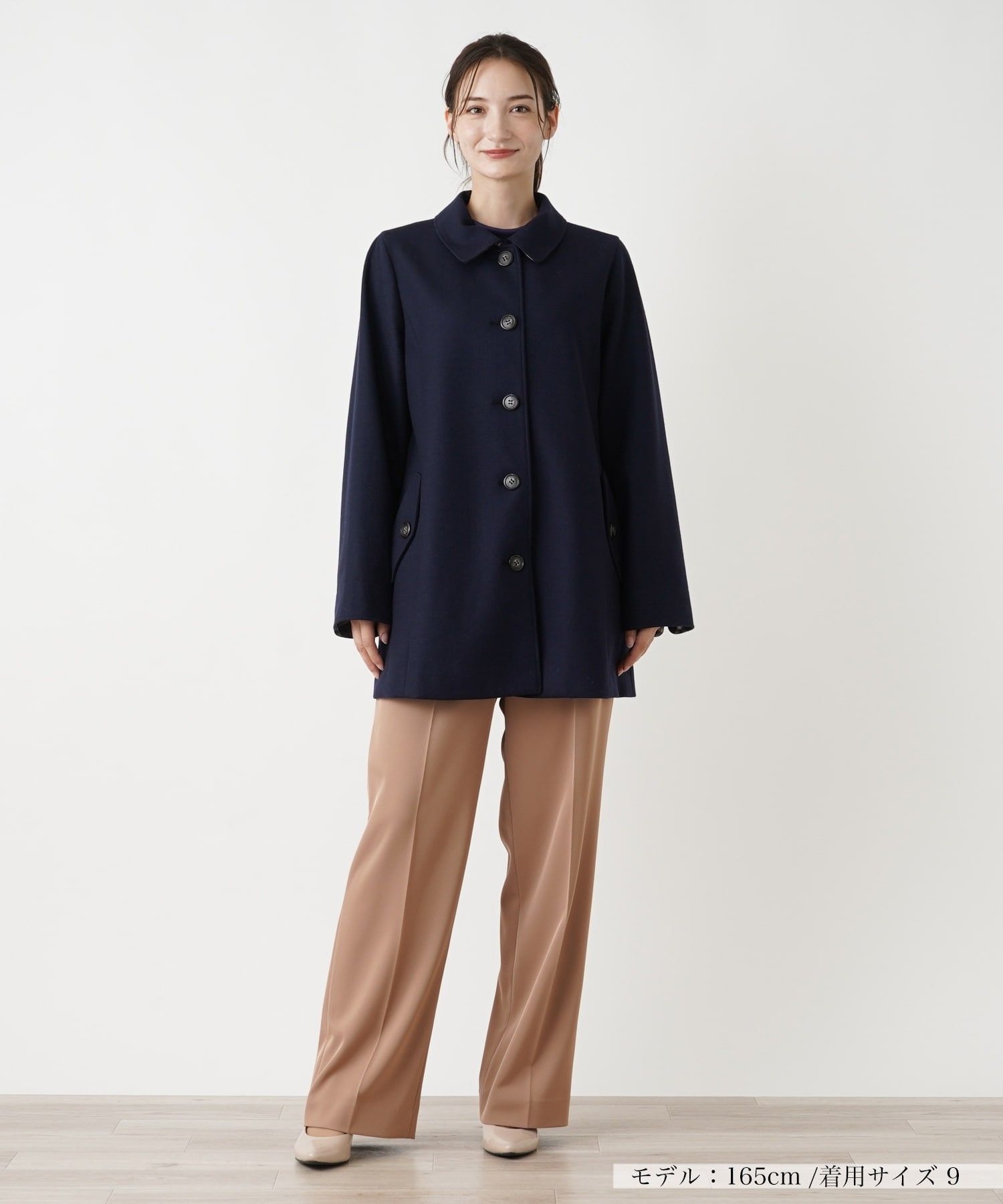 ステンカラーハーフコート【Leilian WHITE LABEL】|レリアン