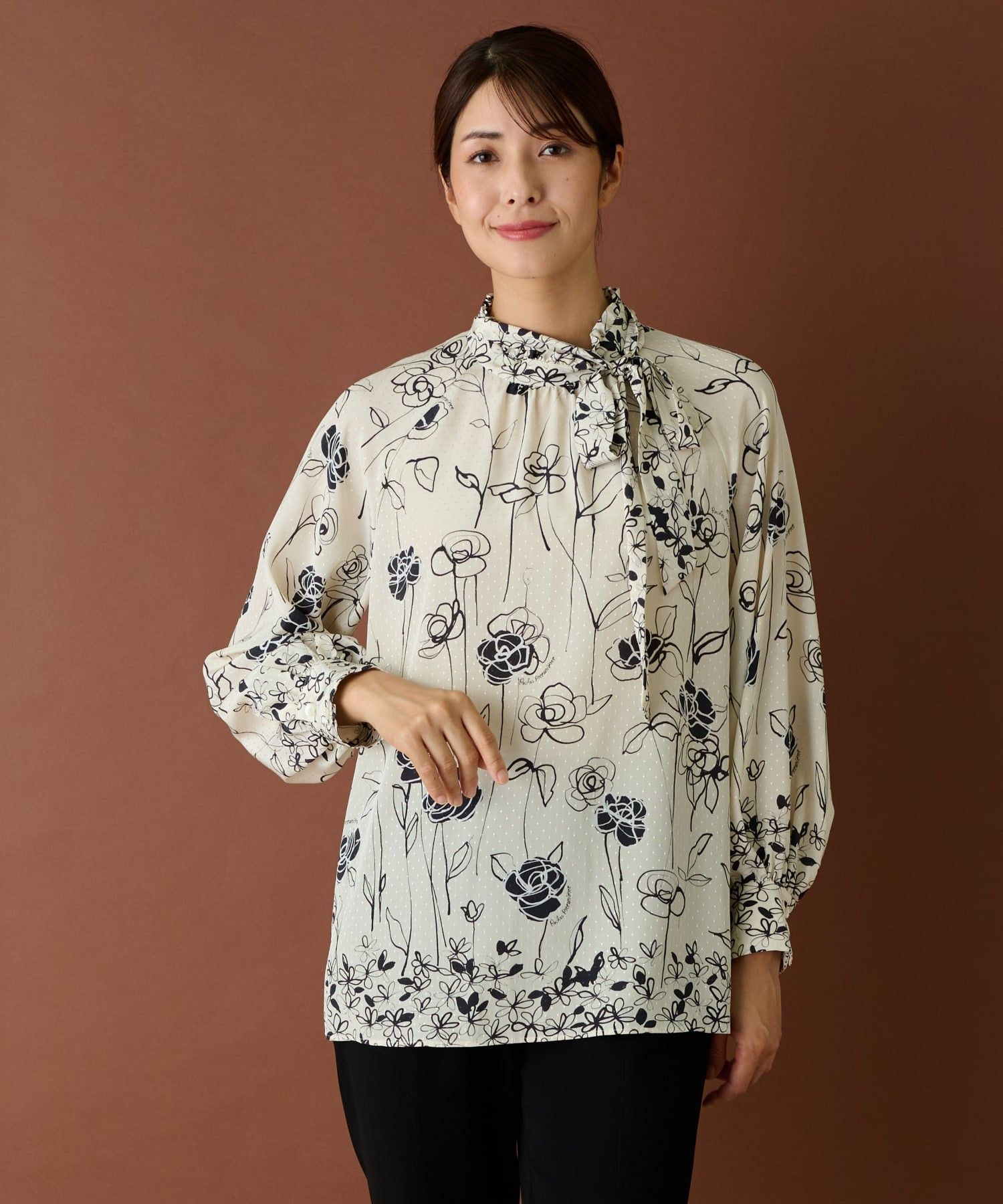 ROCHAS Premiere】オリジナルプリントブラウス|レリアン | レリアン