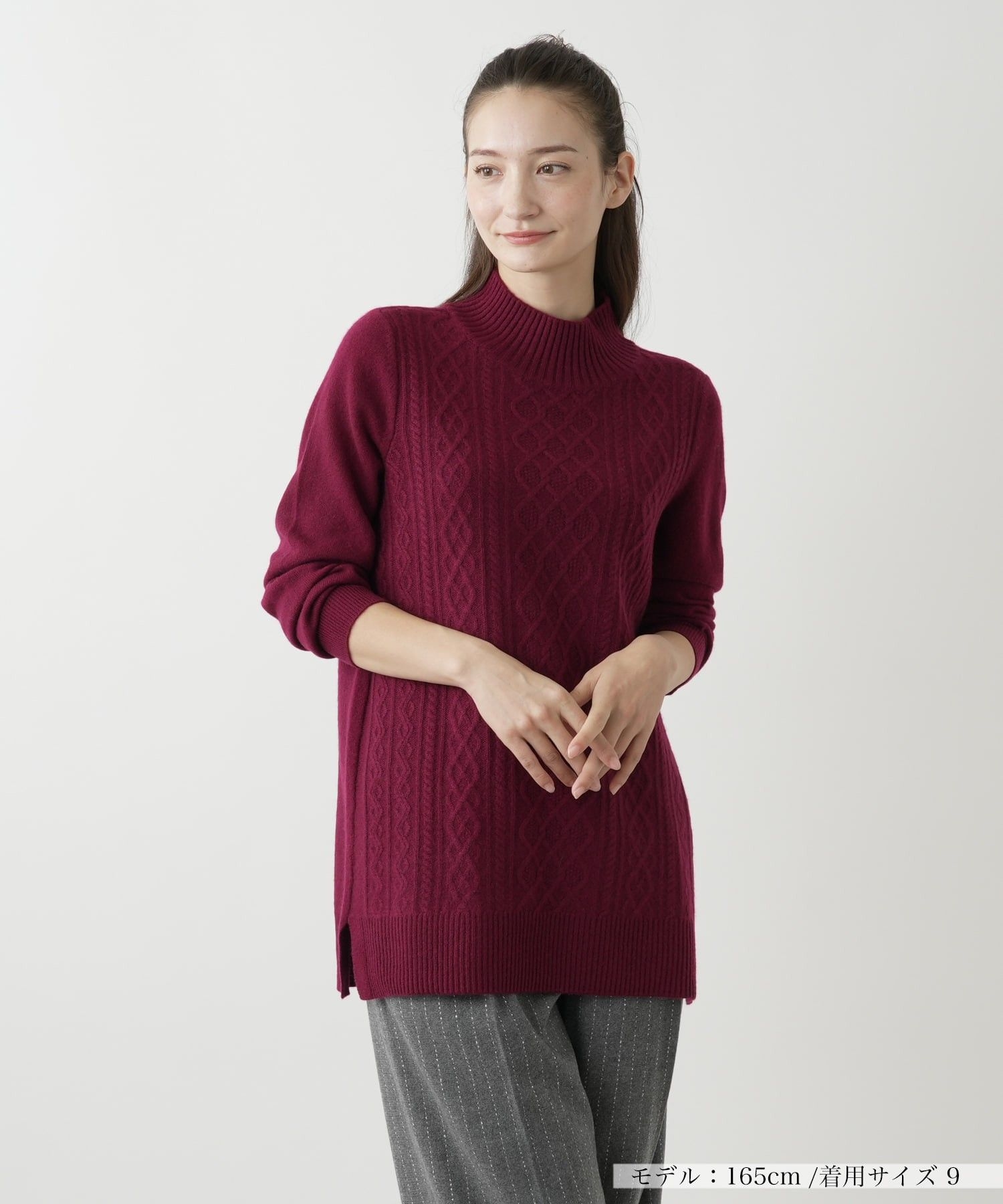 カシミヤハイネックニット【Leilian WHITE LABEL】|レリアン