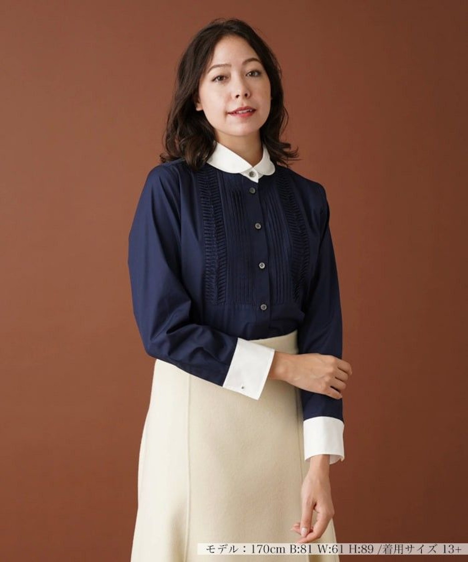 ピンタックブラウス【Leilian by Eriko Nakamura】|レリアン プラス