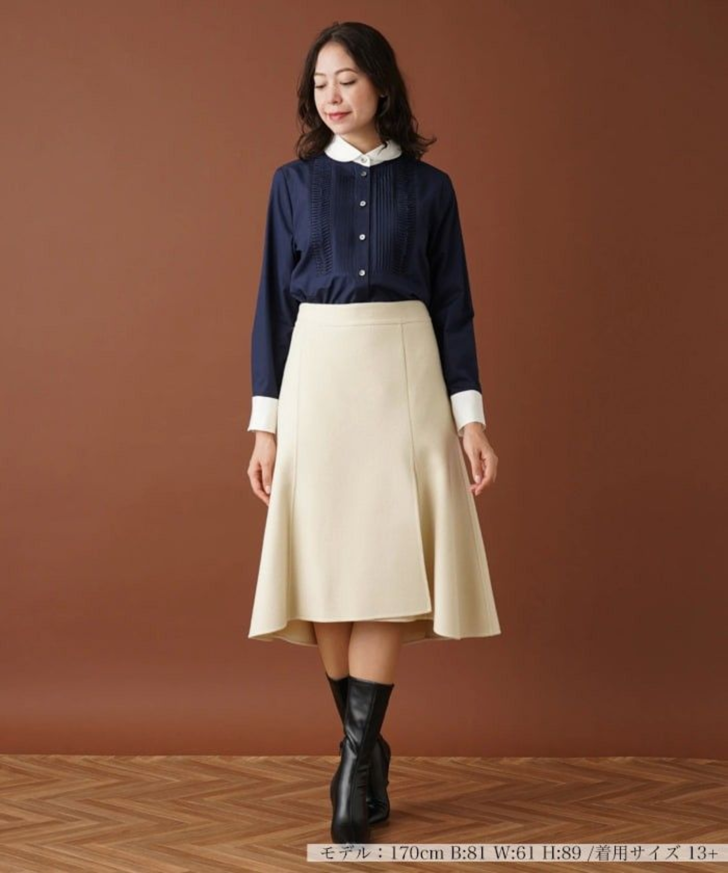 ピンタックブラウス【Leilian by Eriko Nakamura】|レリアン プラス