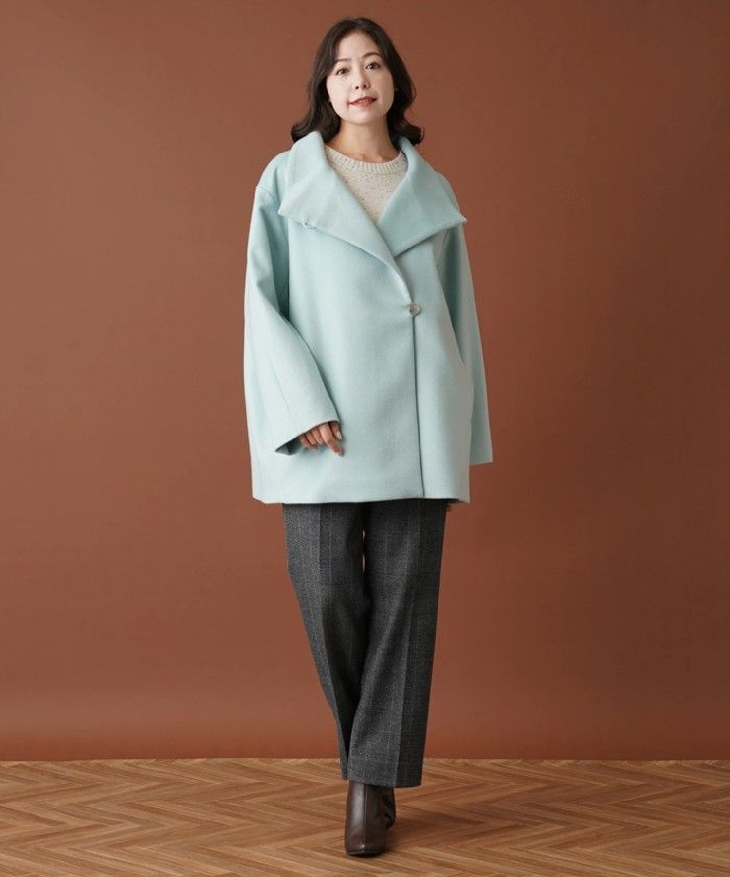 カシミヤスタンドカラーコート|レリアン プラスハウス | レリアン公式