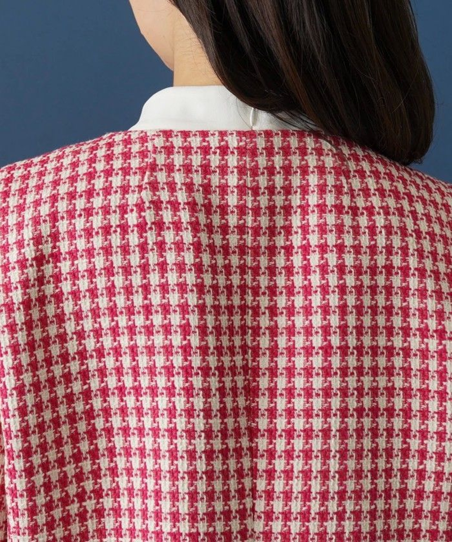 千鳥格子柄ノーカラージャケット|レリアン プラスハウス | レリアン