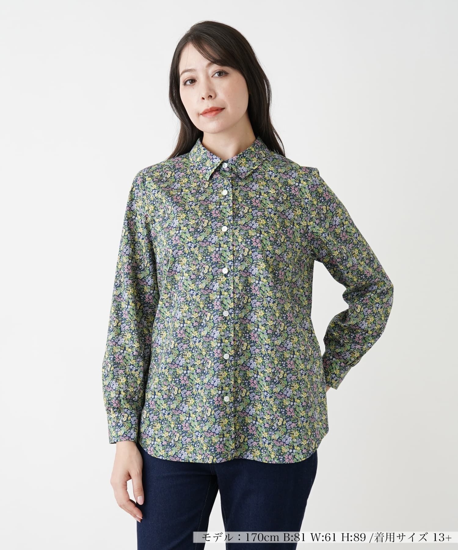 店舗人気】【ウォッシャブル】小花柄シャツ|レリアン プラスハウス
