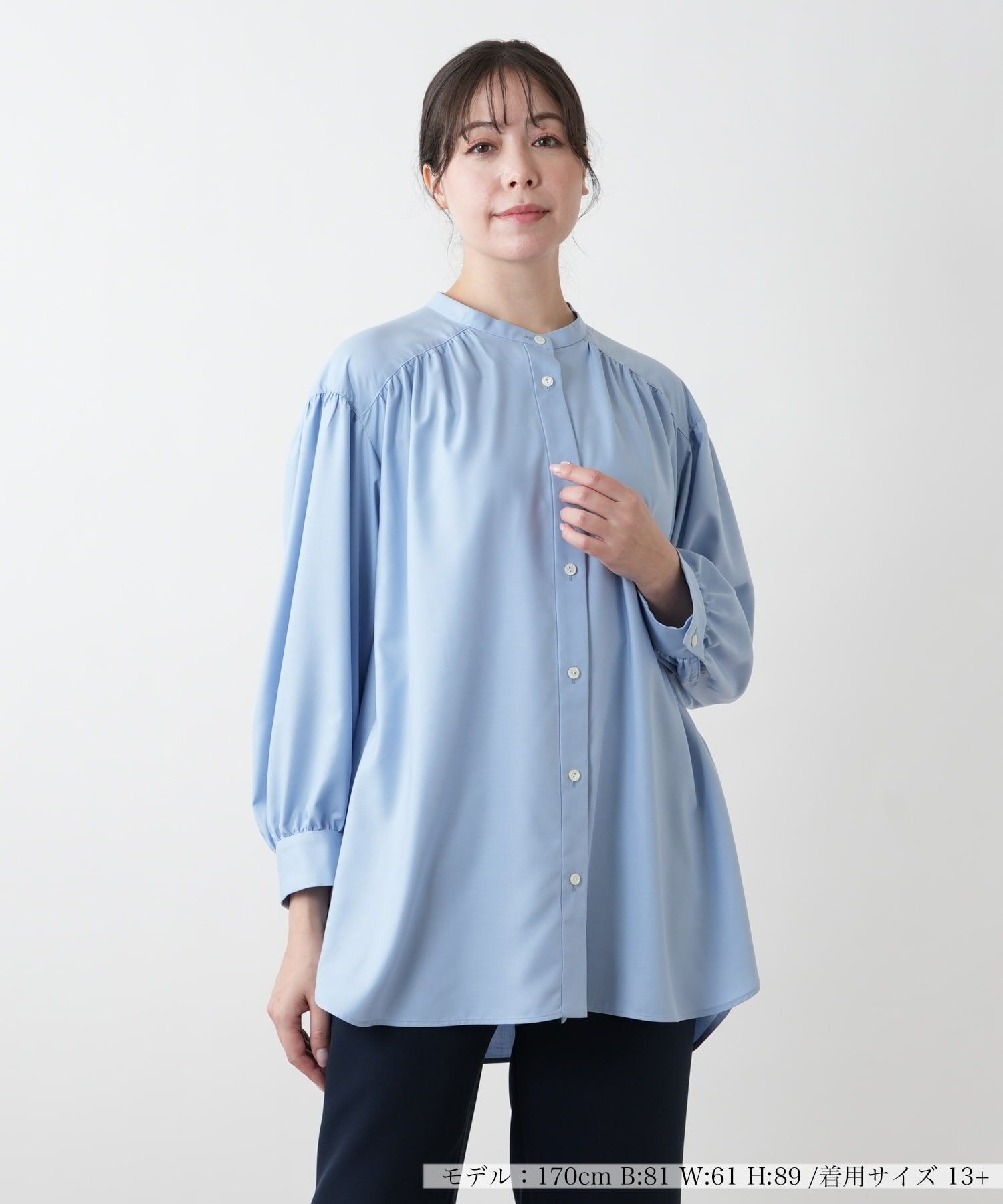 店舗人気】【ウォッシャブル】ギャザーブラウス【プラス企画