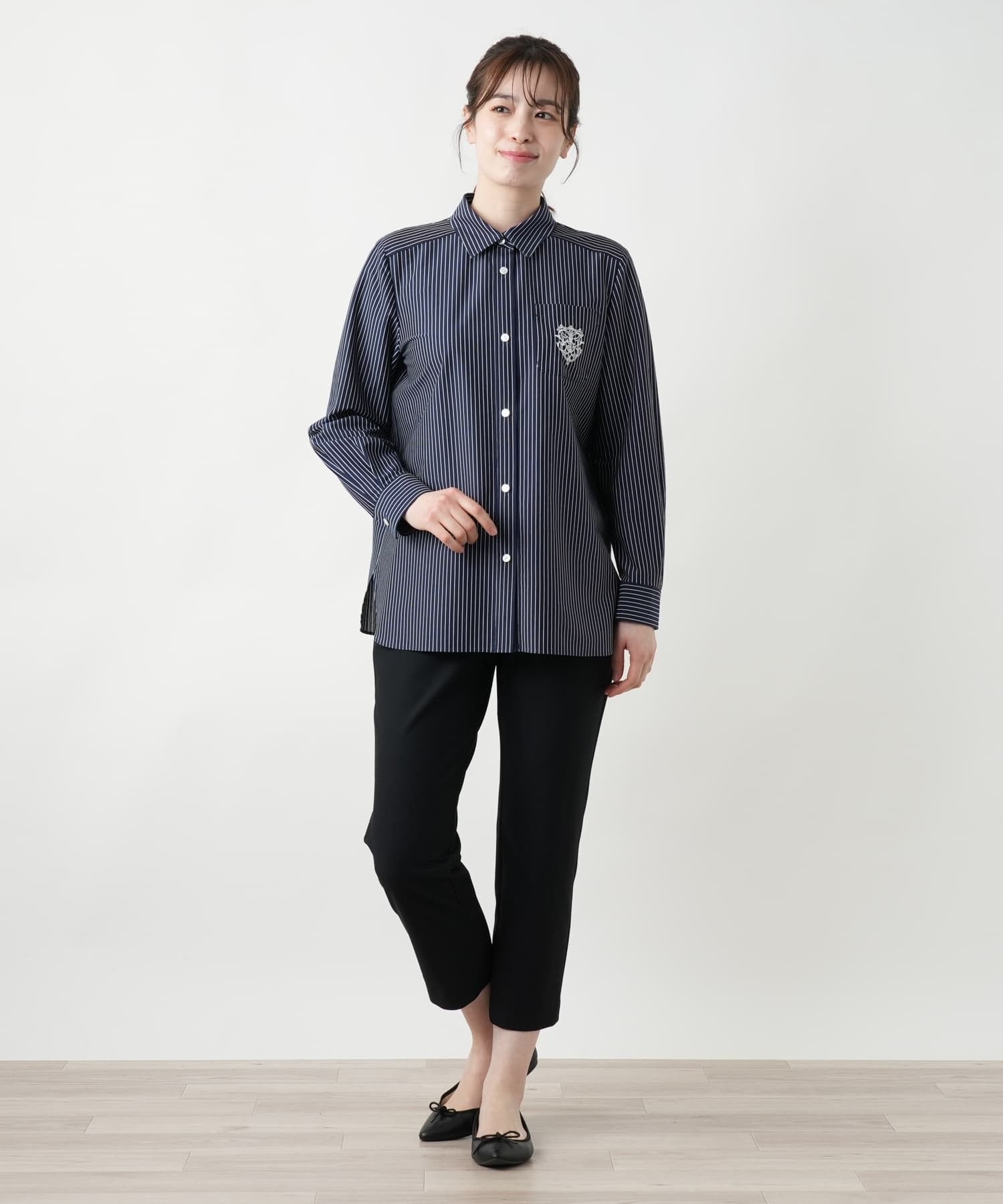 刺繍ストライプシャツ|レリアン | レリアン公式オンラインストア