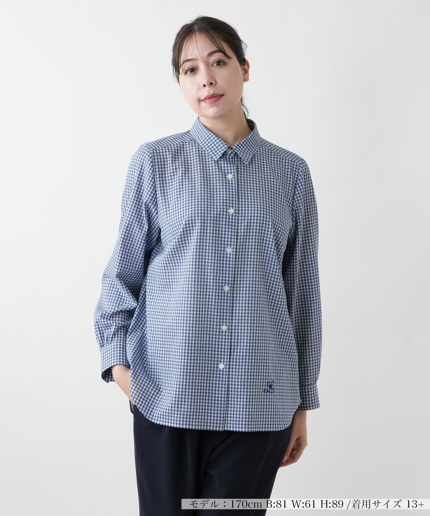 店舗人気】【ウォッシャブル】チェックブラウス|レリアン プラスハウス