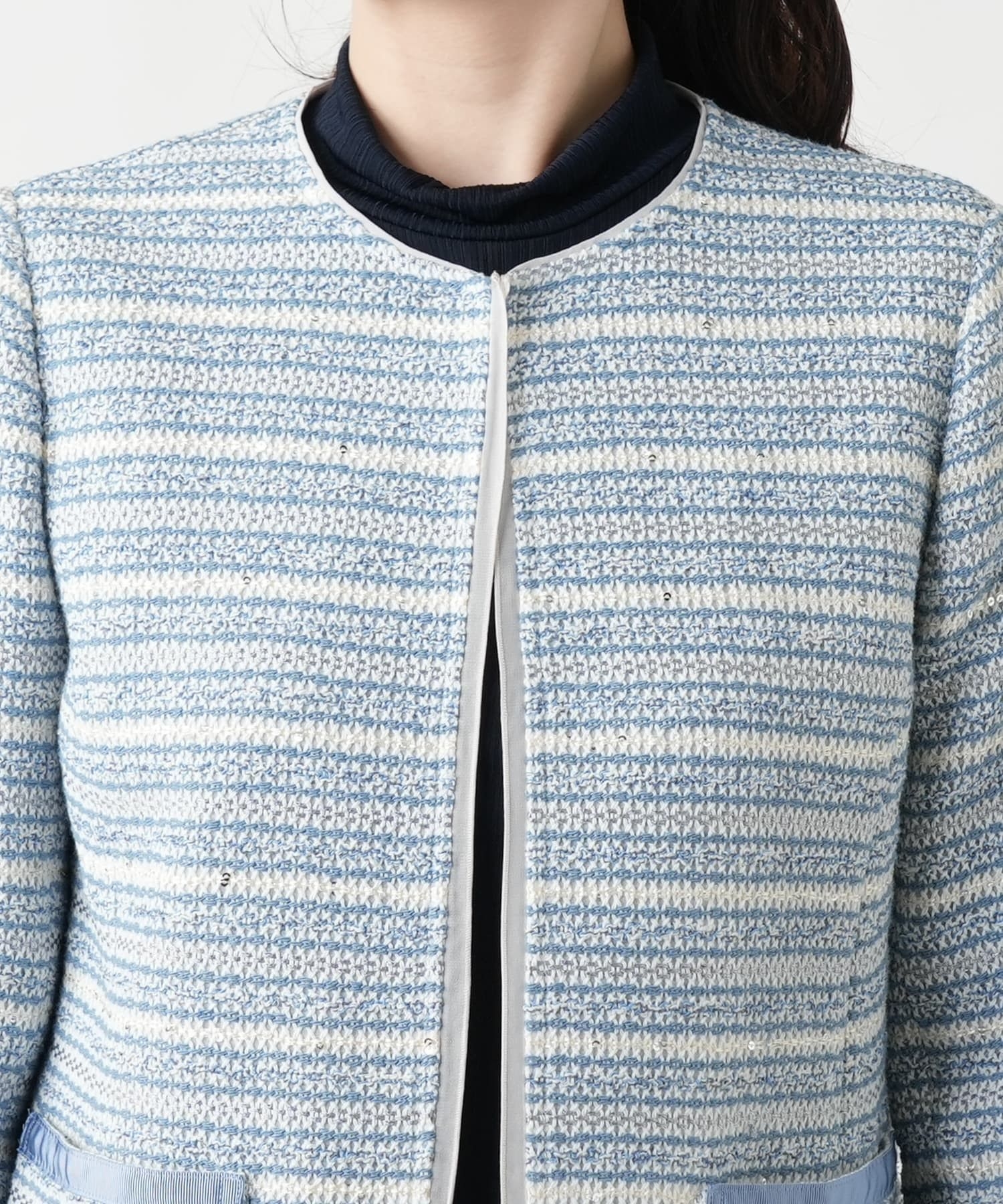 ノーカラーニットジャケット|レリアン | レリアン公式オンラインストア