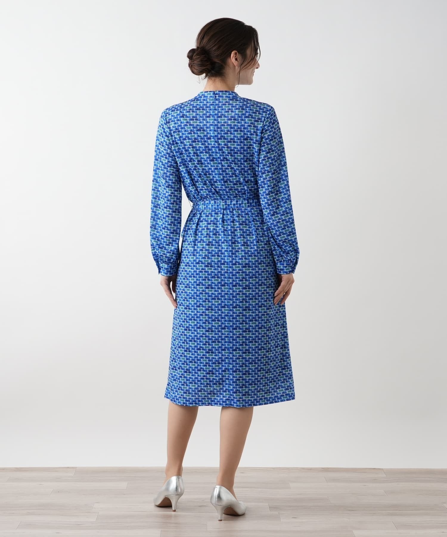 プリントスキッパーフレアワンピース【ROCHAS Premiere】|レリアン